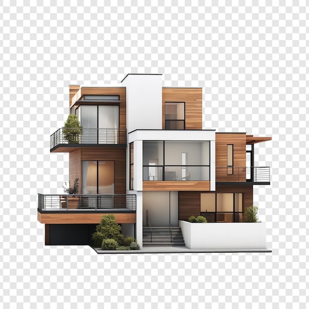 Triplex house isolated on transparent background