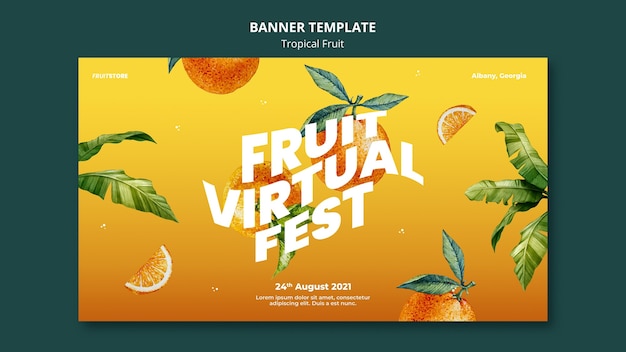 Tropical fruit banner template