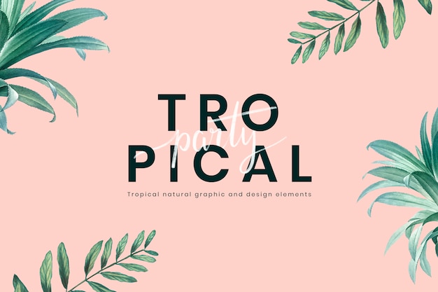 Free PSD tropical party invitation