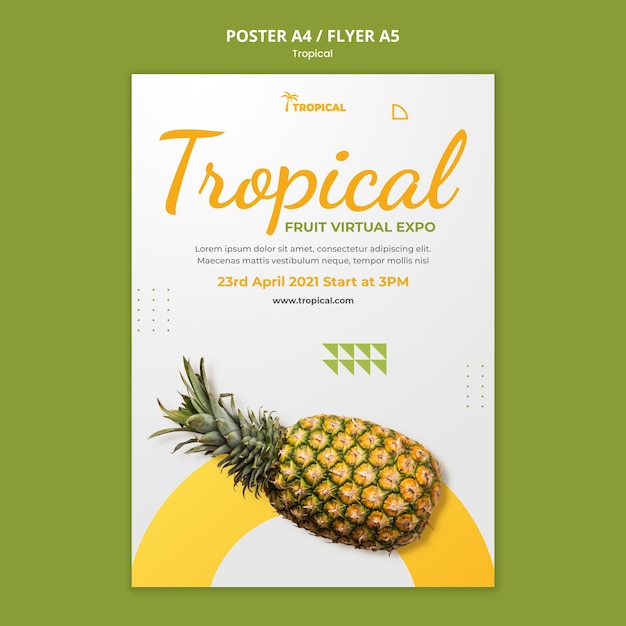 Free PSD tropical vibes flyer template