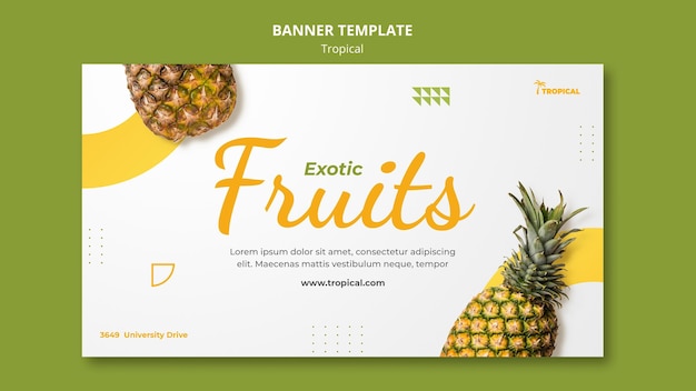 Tropical vibes horizontal banner template