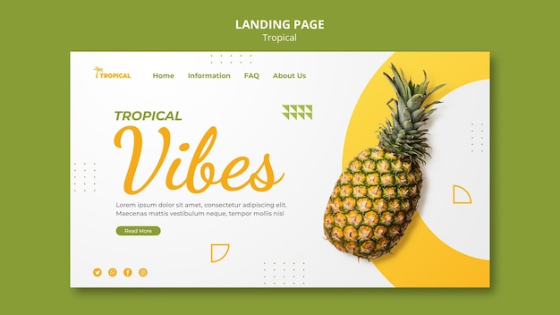 Free PSD tropical vibes web template