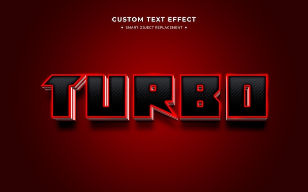 Free PSD turbo futuristic 3d text style effect