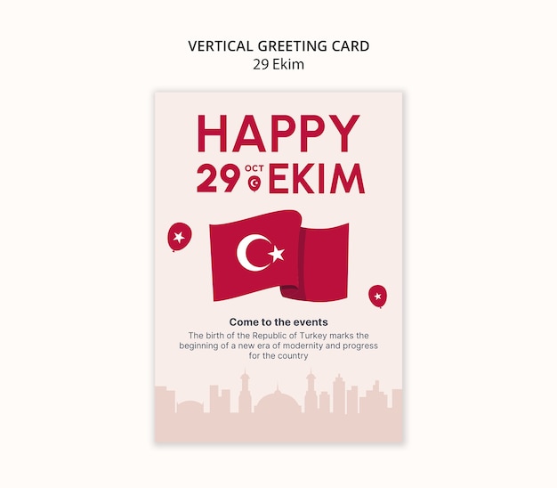 Turkish republic day template design