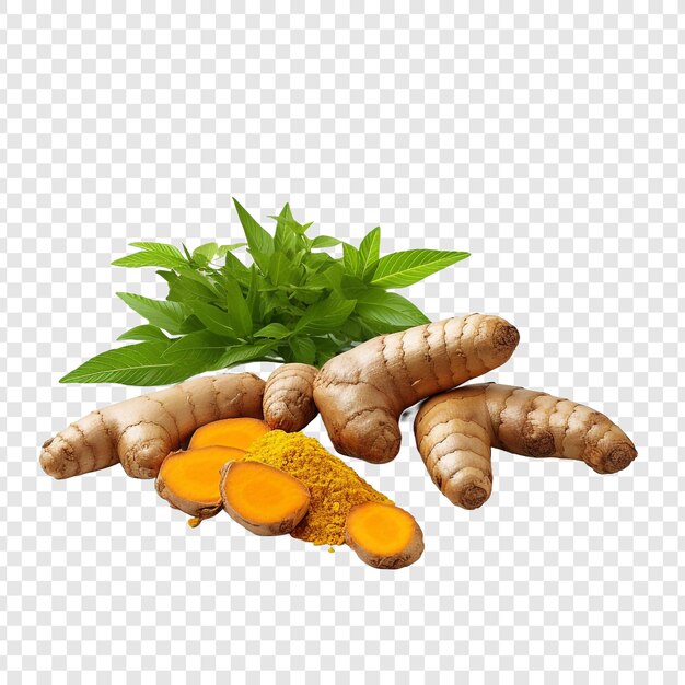 Free PSD turmeric isolated on transparent background