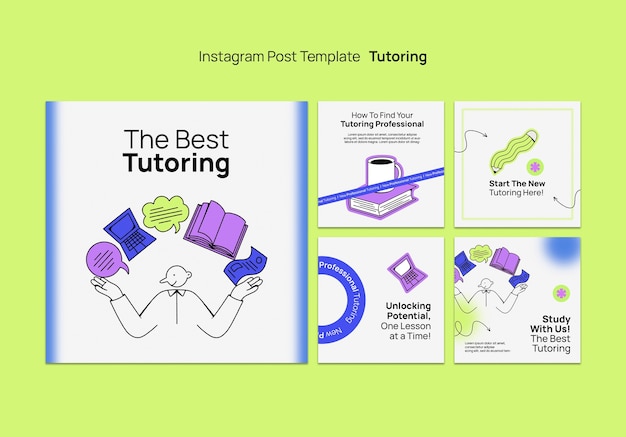 Free PSD tutoring service instagram posts