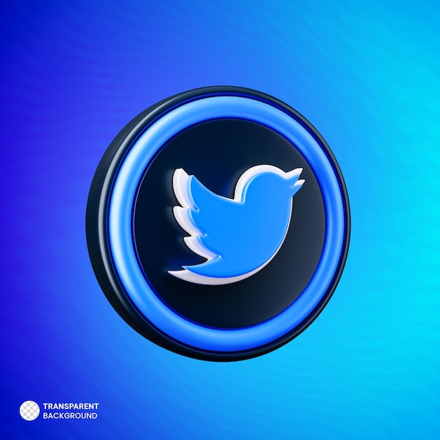 Twitter icon 3d rendering isolated