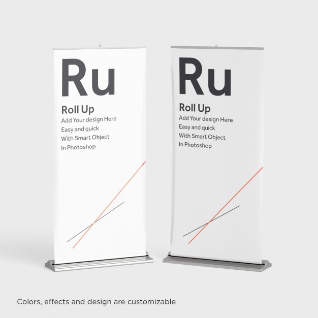 Free PSD two roll ups mock up