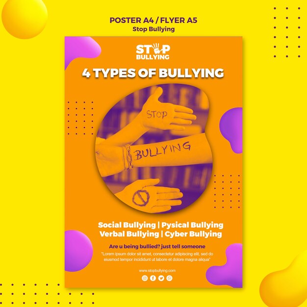 Types of bullying flyer print template