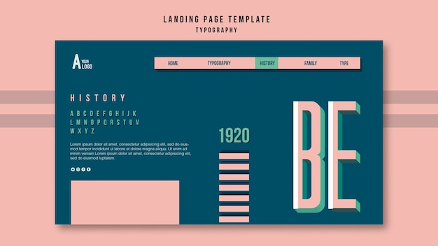 Typography landing page template