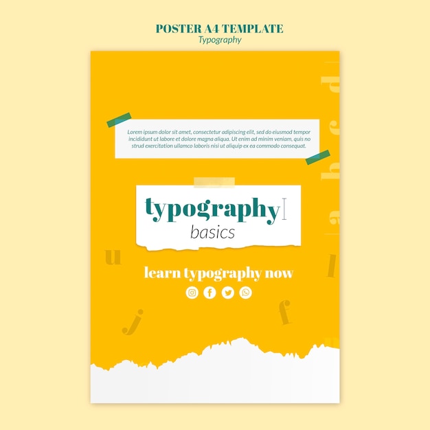 Free PSD typography service flyer template