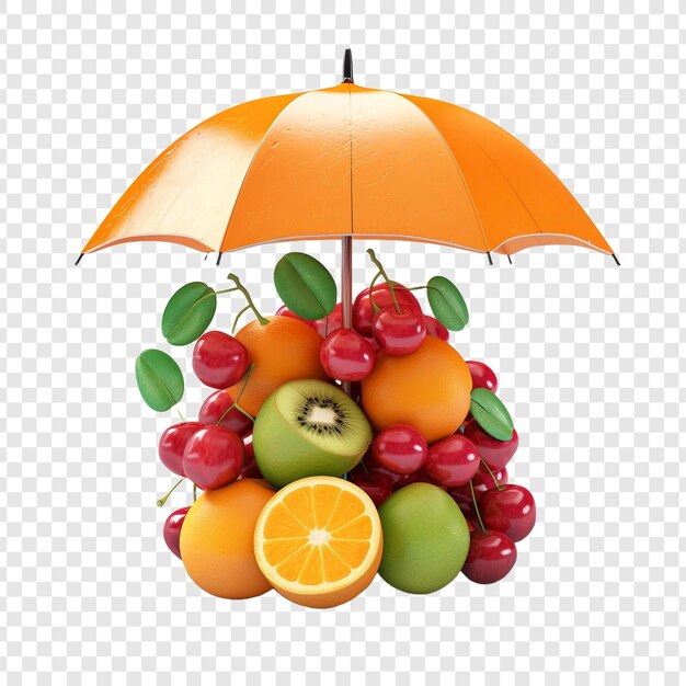 Free PSD umbrella fruit isolated on transparent background