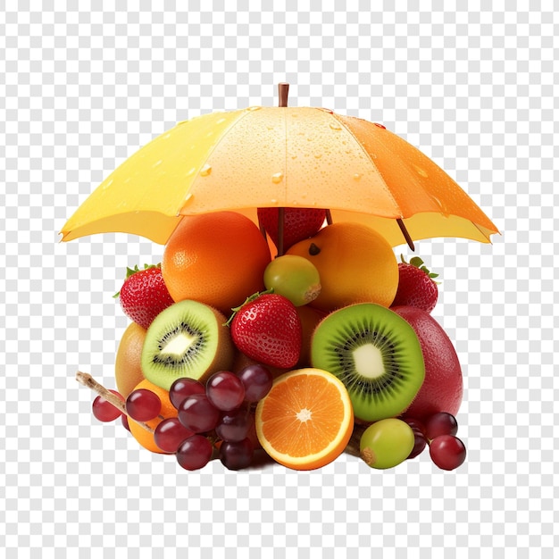 Free PSD umbrella fruit isolated on transparent background