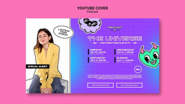 Free PSD universe podcasr youtube cover