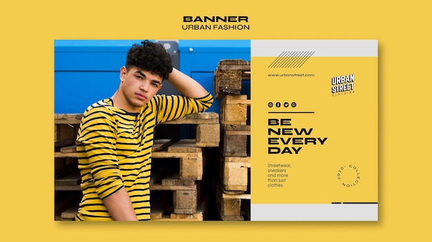 Free PSD urban fashion template banner