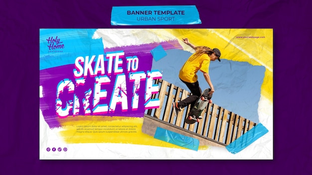 Free PSD urban sport banner design template