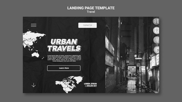 Urban travels landing page template design