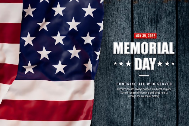 Free PSD usa memorial day 3d social media template