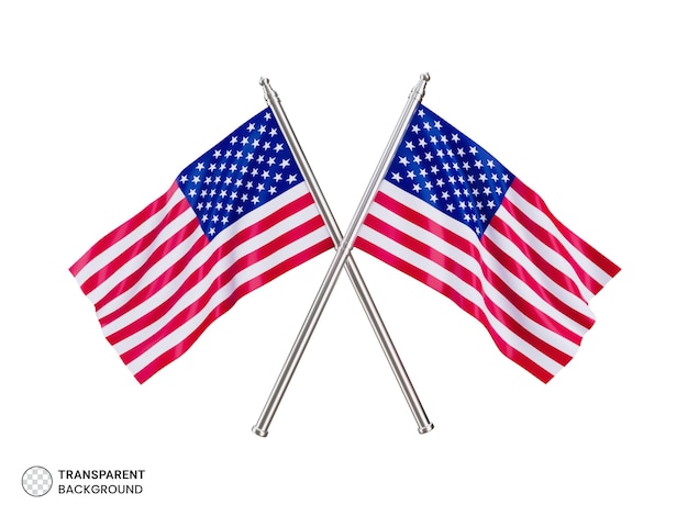 Free PSD usa national flying flag on white background