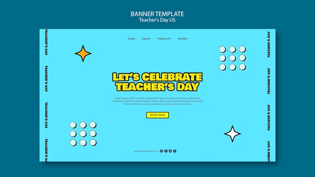 Free PSD usa teacher's day  landing page template