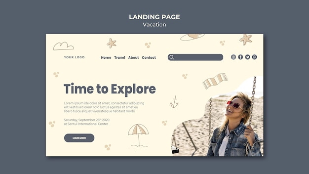 Free PSD vacation ad landing page template