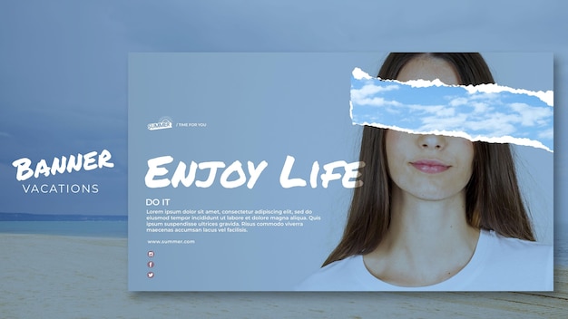 Free PSD vacation concept banner template