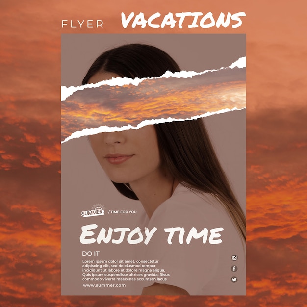 Free PSD vacation concept flyer  template