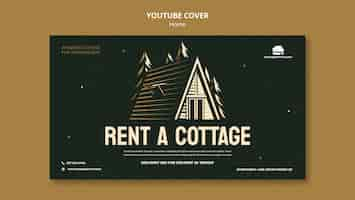 Free PSD vacation cottage rent youtube cover template