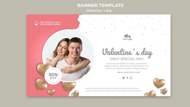 Valentine day banner template