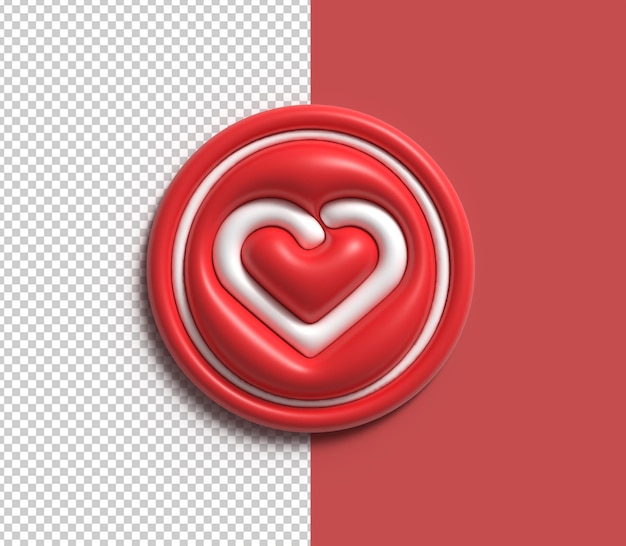 Valentine Day Heart 3D illustration Design.