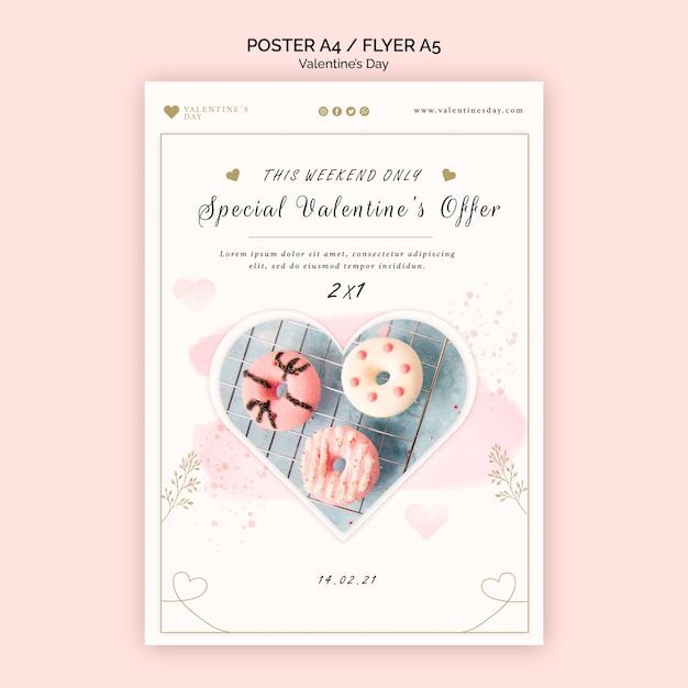 Free PSD valentine day poster template