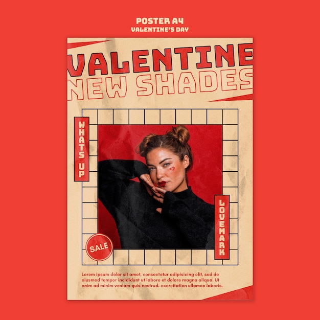 Valentine day poster template