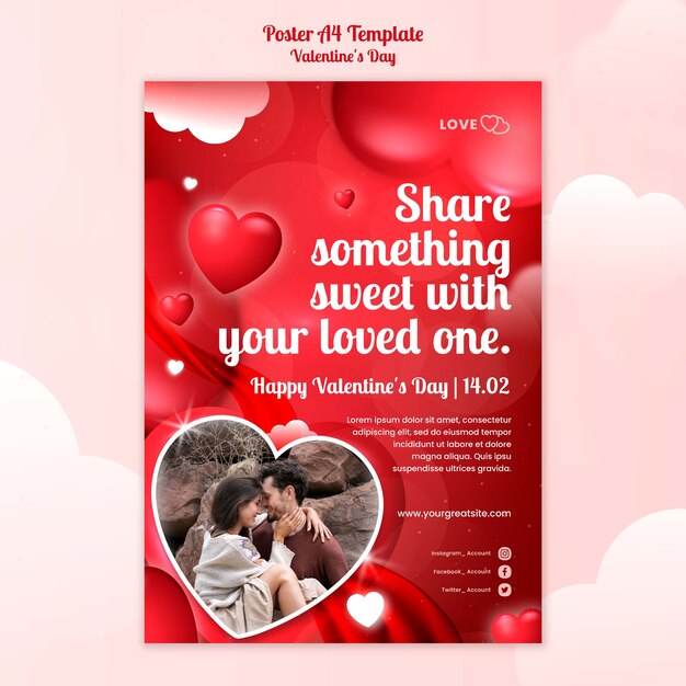 Valentine's day a4 poster template