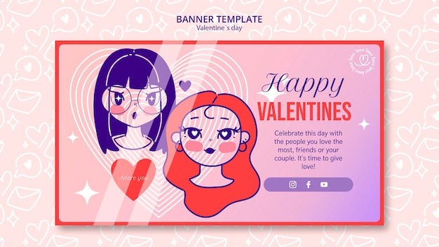 Free PSD valentine's day celebration banner template