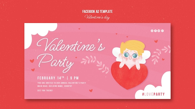 Free PSD valentine's day celebration facebook template