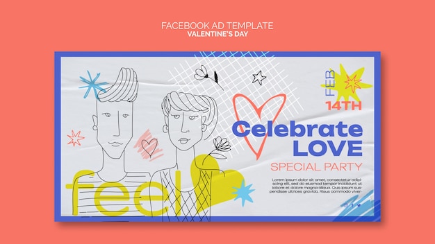 Free PSD valentine's day celebration facebook template