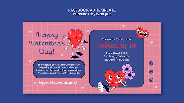 Free PSD valentine's day celebration facebook template