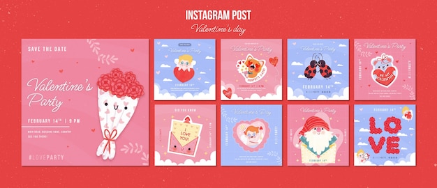 Free PSD valentine's day celebration instagram posts template