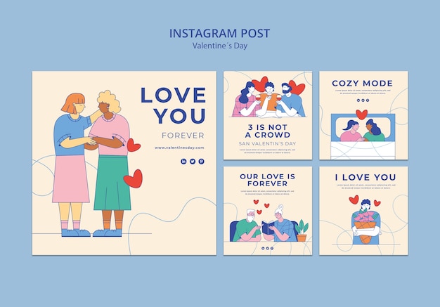 Free PSD valentine's day celebration instagram posts