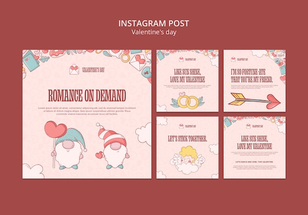 Free PSD valentine's day celebration instagram posts