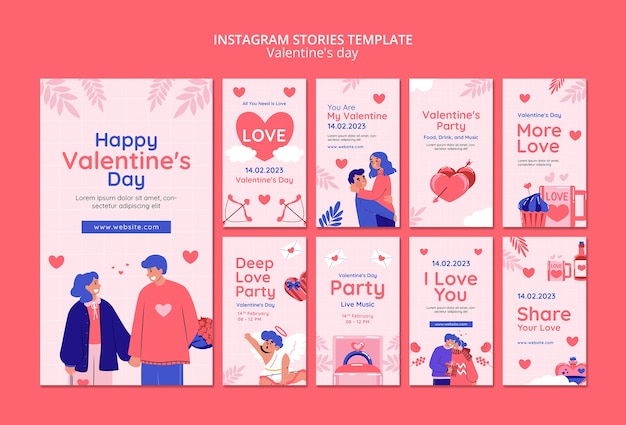 Valentine's day celebration instagram stories