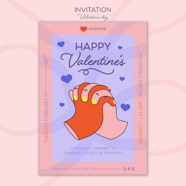 Valentine's day celebration invitation template