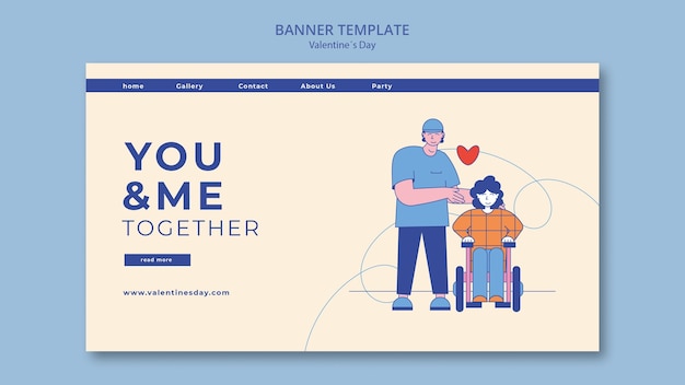 Free PSD valentine's day celebration landing page template