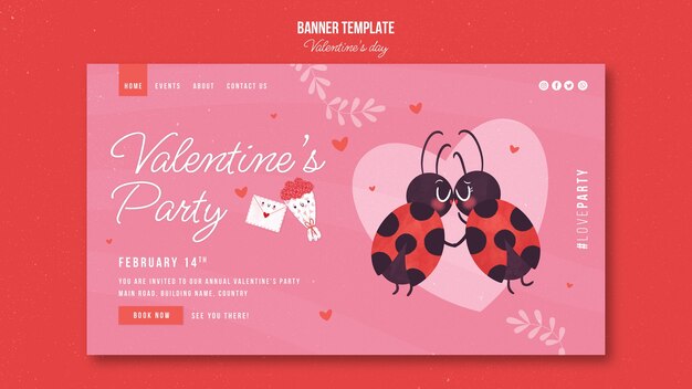 Valentine's day celebration landing page template