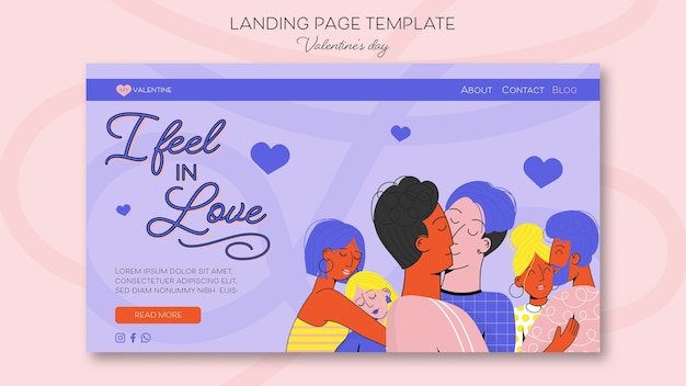 Free PSD valentine's day celebration landing page