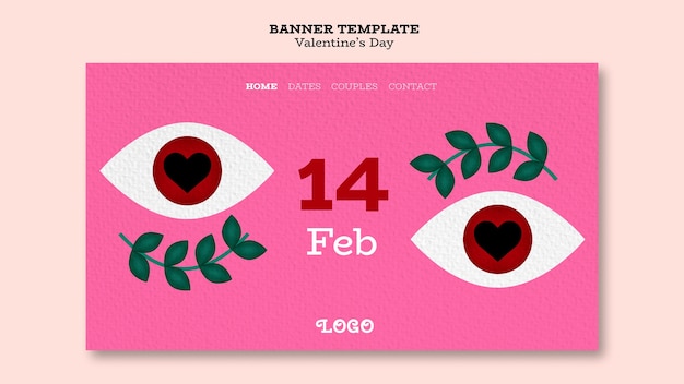 Free PSD valentine's day celebration landing page