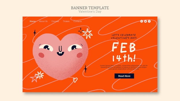 Free PSD valentine's day celebration landing page