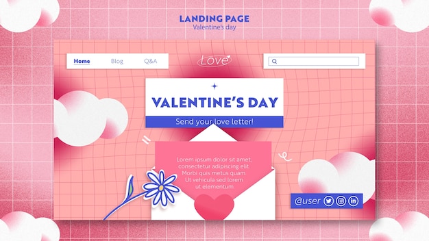 Free PSD valentine's day celebration landing page