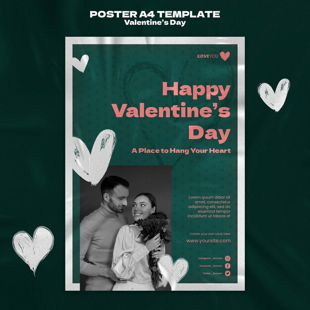 Free PSD valentine's day celebration poster template