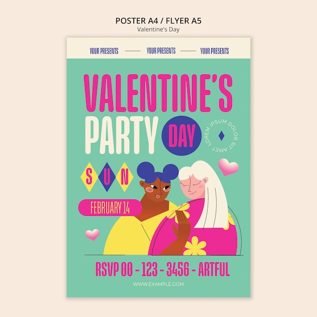 Free PSD valentine's day celebration poster template